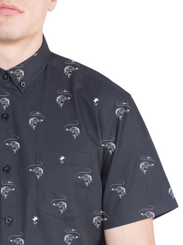 Camisa con estampado de peces con botones Elegancia acuática para amantes del océano Impresiones de peces divertidas - Imagen 21 de 27