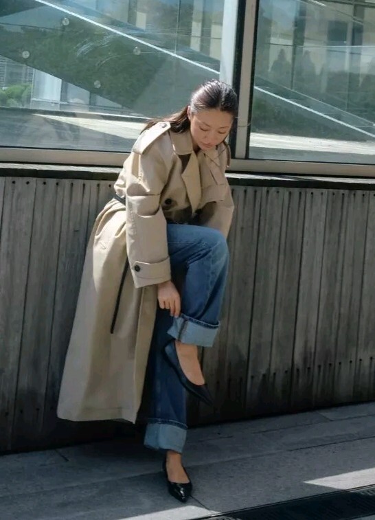 ZARA ZW COLLECTION WATER-REPELLENT OVERSIZE TRENCH COAT, BEIGE, SIZE SMALL