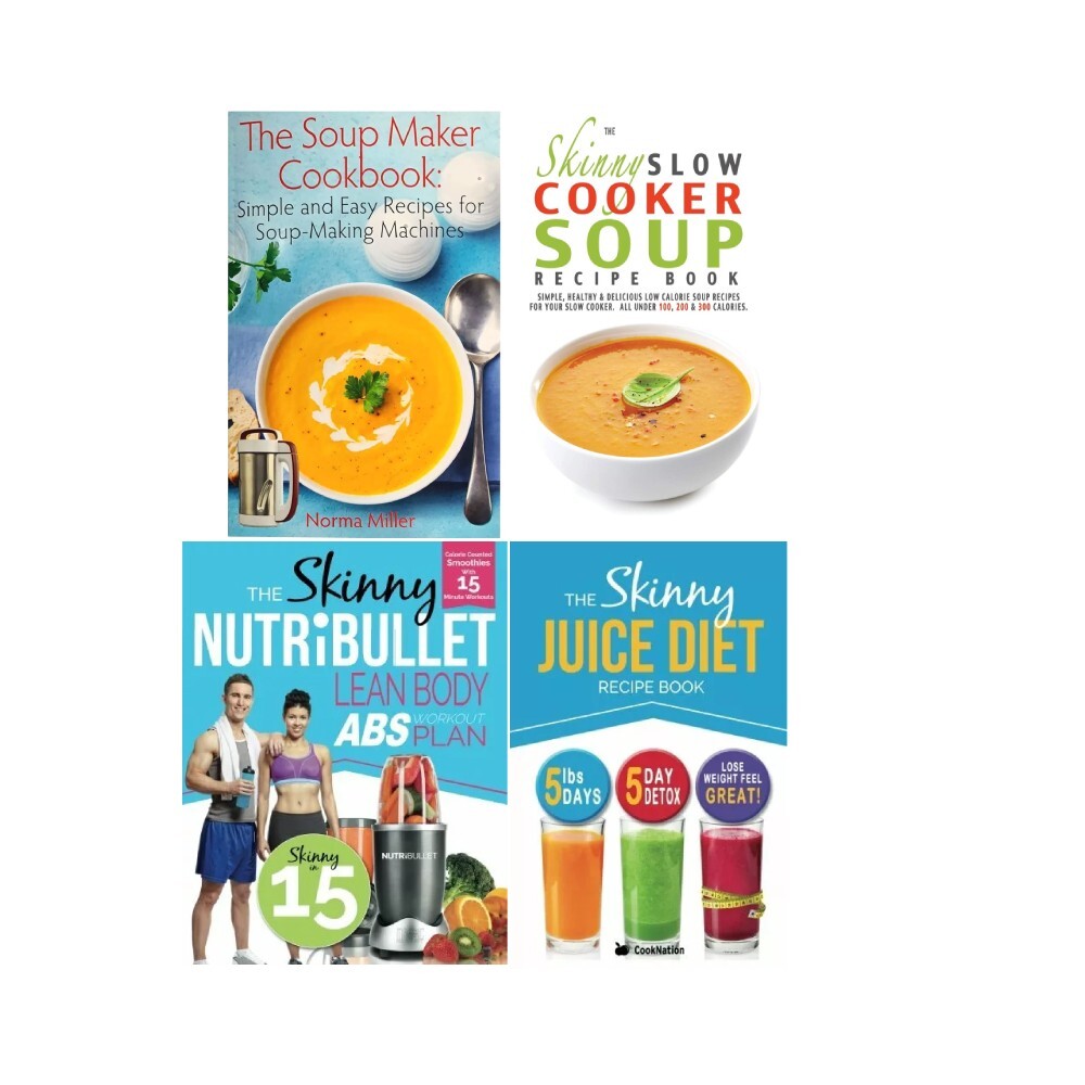 The Skinny CookNation 4 Books Collection Set Soup Maker,Slow Cooker,NUTRiBULLET