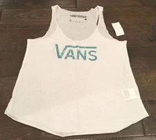 NEW Vans Girl's Association Racer White Green Racerback Tank XS M L XL