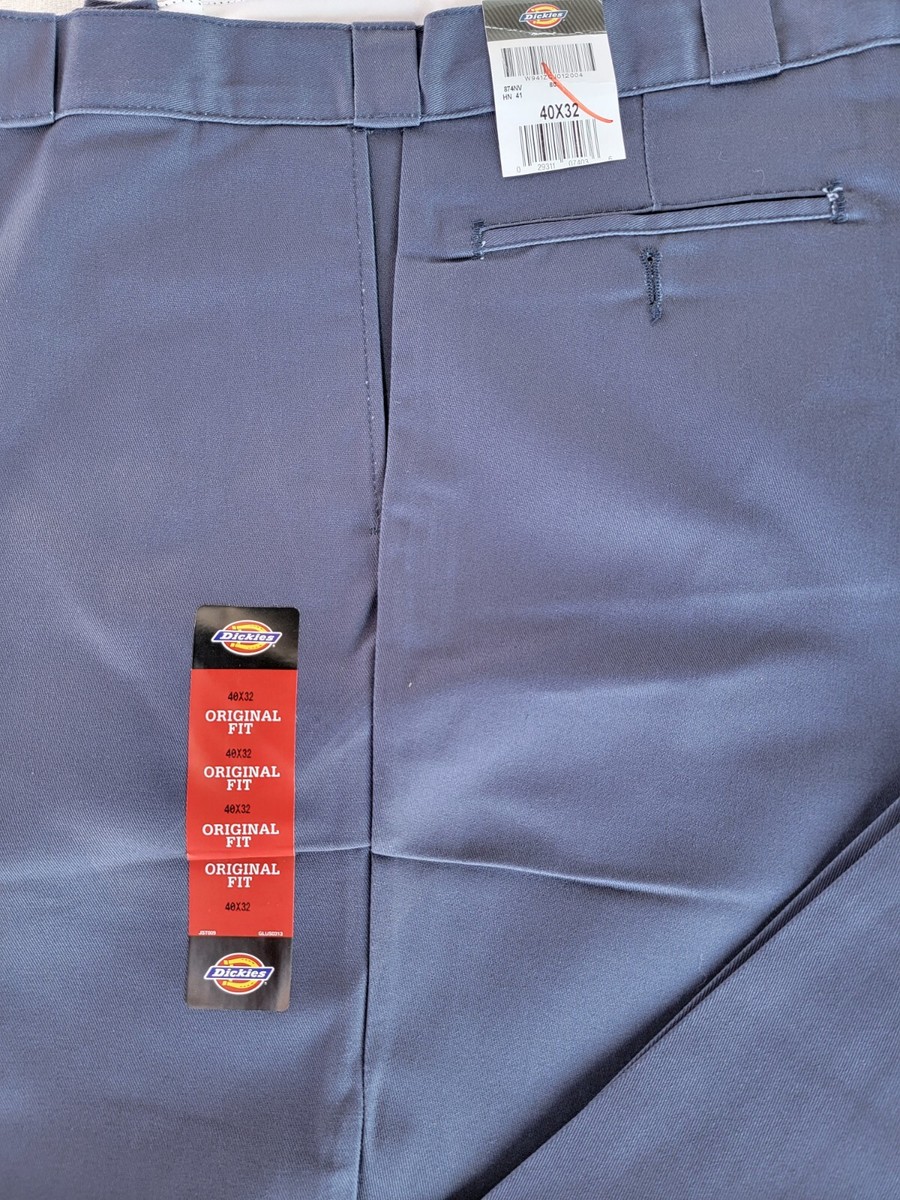 Mens Dickies Original Fit 874 Work Pants 40x32 Navy Blue Uniform
