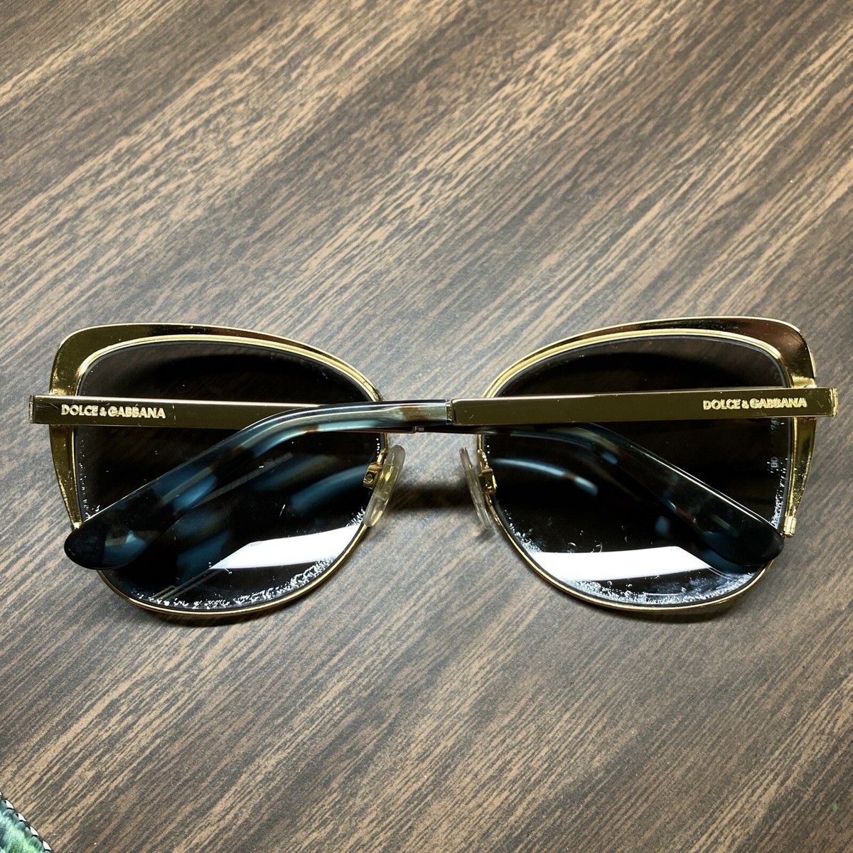 Dolce & Gabbana DG2143 Teal/gold/Petroleum Butterfly Sunglasses Dolce & Gabbana DG2143 Teal Blue gold Butterfly Sunglasses  main image 2