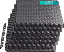 24SQFT-120SQFT Puzzle Exercise Mat for Home Gym, EVA Interlocking Foam Floor