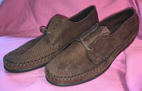 Dexter 7M Brown Suede Lace Leather Shoes Stitch NWOB - Picture 2 of 12