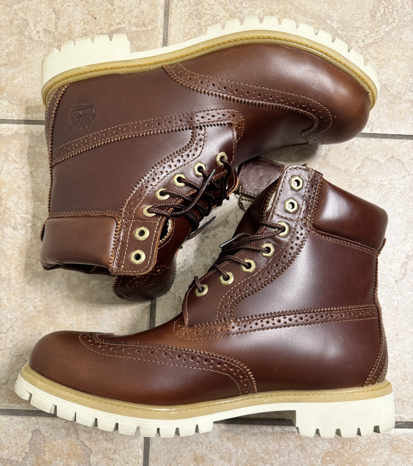 Timberland Men's 6" Inch Brogue Boots Brown Size 11 Men’s. Rare, Limited image 4