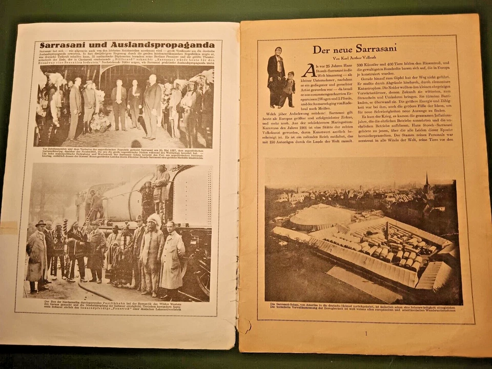 1930c Werbeheft Nr. 3 MIT SARRASANI IN SÜDAMERIKA circus cirque circo INDIANER - Bild 2 von 4