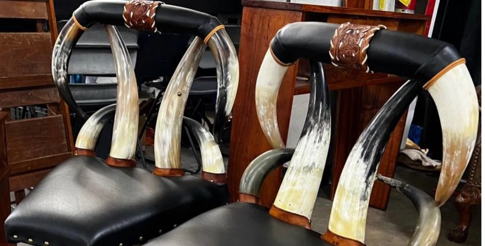 Envío Gratuito Silla Cuerno de Dirección Contemporánea Western Show Pieza Original 1 izquierda Foto 2 de 4