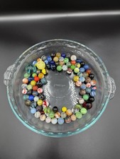 One Pound Lot of Vintage Marbles Various Sizes and Colors 17