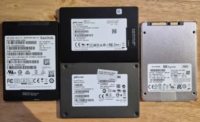 1TB (4x 256GB) Micron & SanDisk & SK hynix SSD, 2.5'', SATA III, Working