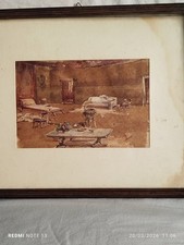 accquerello interno orientalista antico nn firmato da mia collezione