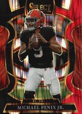 2025 Panini Select #46 Michael Penix Jr. Black and Red Prizm Shock