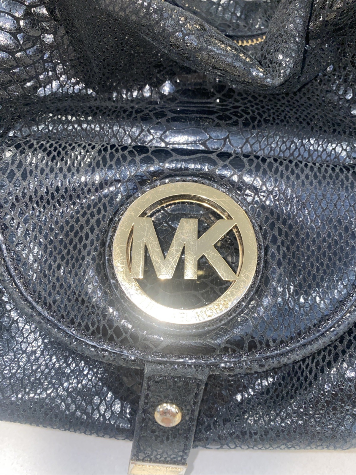 Michael Kors Black Python Embossed Leather Hobo S… - image 9