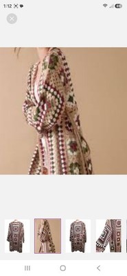 Francesca's Tabby Granny Crochet Cardigan   multicolored Bohemian-style S/M