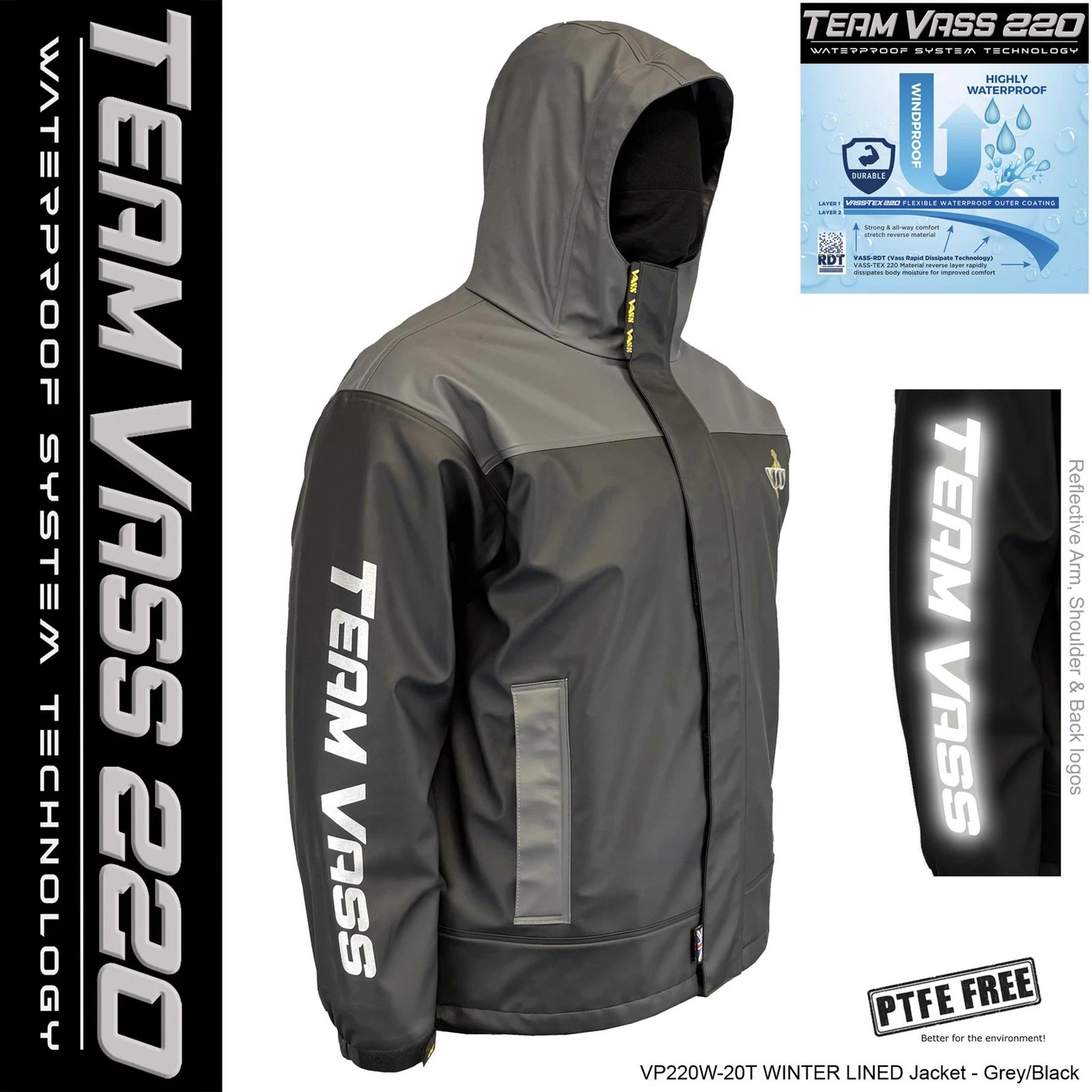 Vass 220 Winter Lined Jacket Waterproof Grey/Black Edition