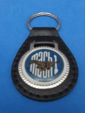 FORD MUSTANG MACH 1 BLACK LEATHER KEYRING KEYFOB #180
