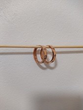 Diamonique Earrings Swiss Set Hoop Earrings Stainless Steel Rose Gold QVC