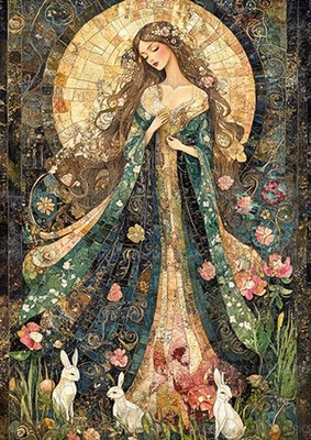 Ostara Göttin des Frühlings heidnisches Dekor Vernal Equinox Wandkunstdruck AE53