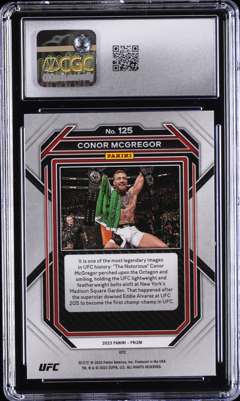 2023 PANINI PRIZM UFC #125 CONOR MCGREGOR CGC 8 view 2
