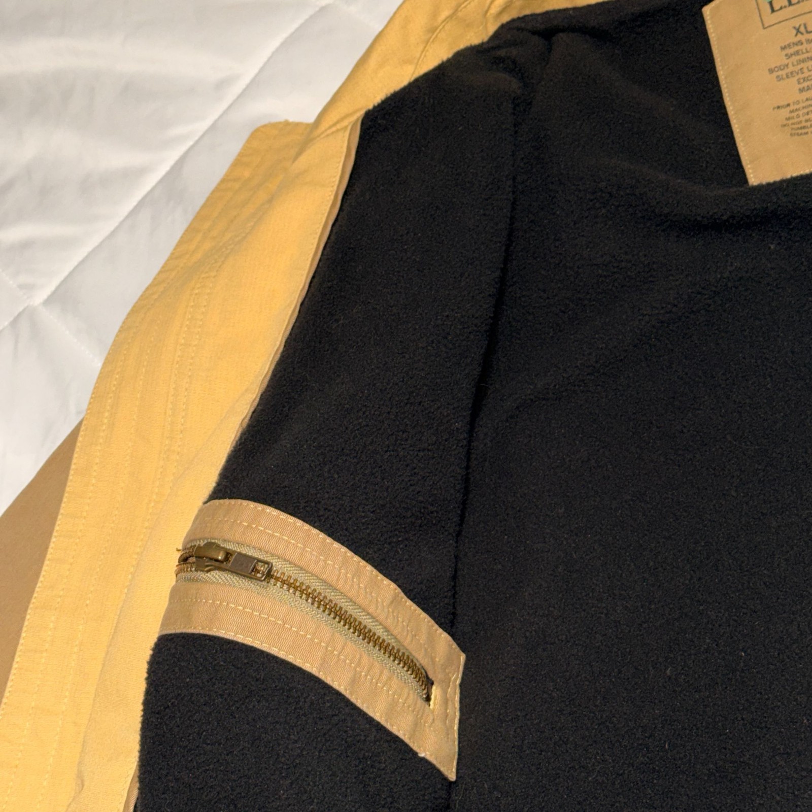 LL Bean Mens XL Tan Canvas Barn Field Jacket Full Zip Chore Coat Vintage Lined image 4