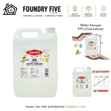 15% Lemon Scented White Vinegar 5L | Triple Strength Stain Remover & Cleaner 4.60 per litre