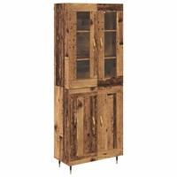 Highboard 2-Teilig Aus Altholz Und Holzwerkstoff Vintage Stil Wohnzimmer