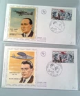 France 1973 Aviation FDC Pair Guillaumet & Codos Birthplace Cancels Bouy Iviers