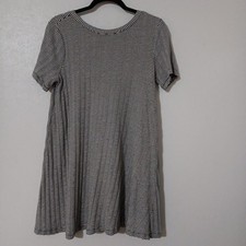 Loft Mini Dress Junior's Sz S Black/White Striped Textured
