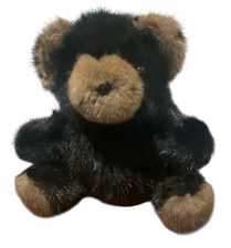 Real Mink Fur Teddy Bear Plush Rare Vintage approx 8x8 view photo