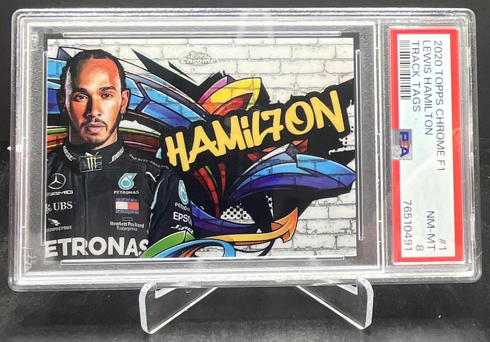2020 Topps Chrome Formula 1 F1 Lewis Hamilton Track Tags PSA 8 #TT-1