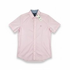 Tommy Hilfiger Mens Pink Short Sleeve Button Down Shirt XM03515 Classic Fit S
