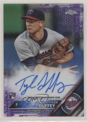 2016 Topps Chrome Rookie Purple Refractor 63/250 Tyler Duffey #RA-TD Auto RC 2f9