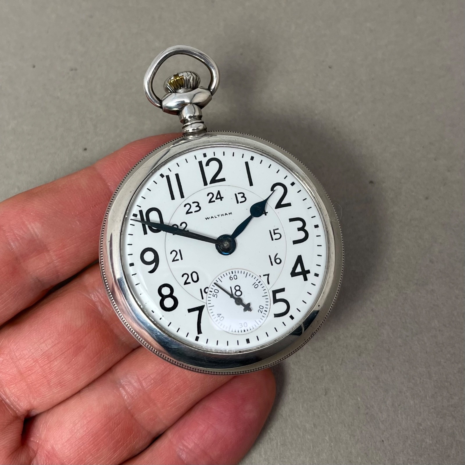 Waltham Vanguard Pocket Watch 16s 23j Railroad Grade Canadian Railway ca.1913