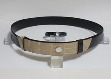 Miss Ellen Ruth Levy Khaki Alligator  Black Leather Belt Snap Close  Bracelet