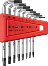 Torx L-Wrench Set PB 410.H 6-25 CN | 100% Swiss Made | 8-Piece Allen Key Set Siz