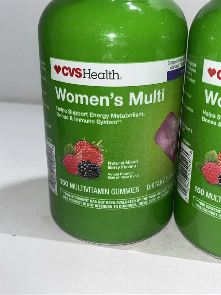 2 gomitas multivitamínicas CVS selladas para mujer 150 unidades cada una Foto 2 de 4