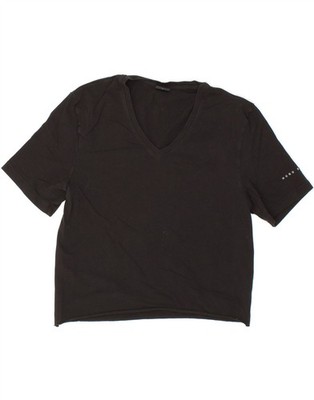 Hugo Boss Damen T-Shirt Oberteil UK 12 Medium Schwarz Baumwolle BL14