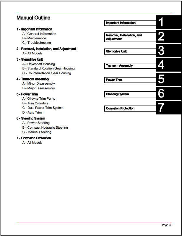 2012 Mercury MerCruiser Alpha Sterndrives Generation 2 Service Manual USB