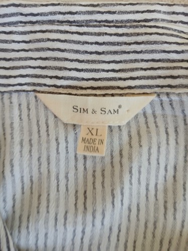 Camisa Sim & Sam a Rayas Blancas y Negras Abotonadas Mujer Manga 3/4 Pestaña Enrollable XL - Imagen 16 de 17
