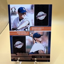2000 Pacific Omega #206 Brandon Kolb / Kevin Walker #/999 San Diego Padres