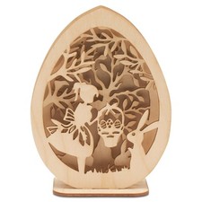 Wooden Egg Cutout Scene for Easter Crafts, 6 Layered 3D Kit Woodpeckers