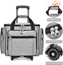 Rolling Craft Bag, Tote Bag with Wheels for Women, Rolling Teacher Bag with R...