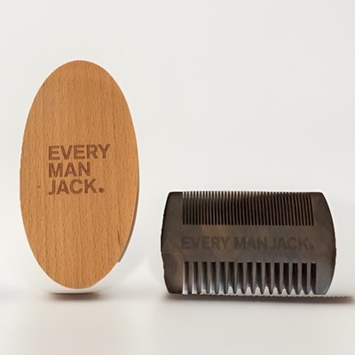 2 Pack: Every Man Jack Beard Comb & Beard Brush Set | New | Great Quality |