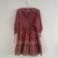 Spell & The Gypsy Collective Utopia Tunic Mini Dress Berry Babydoll Boho XXS