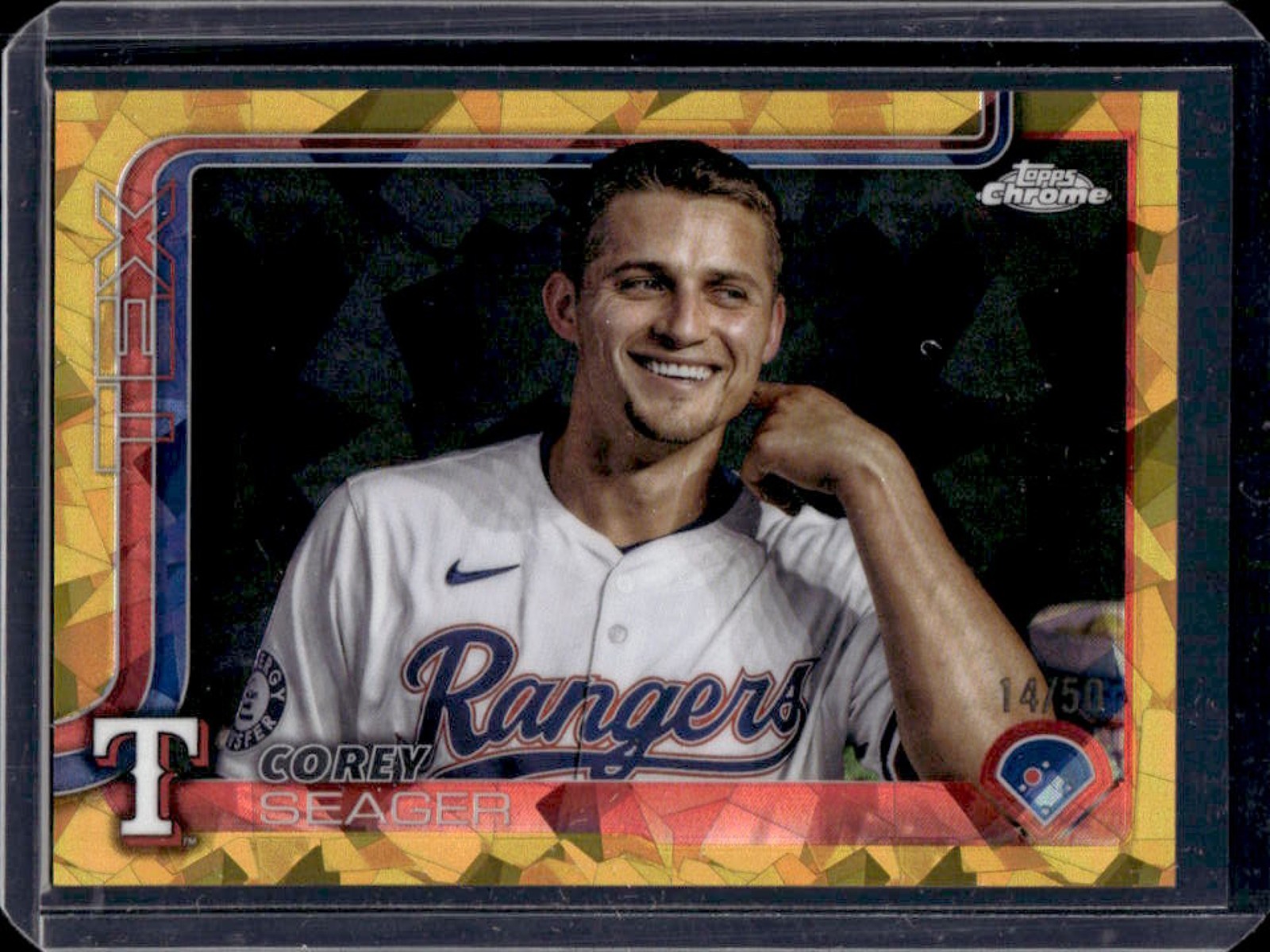 2025 Topps Chrome Sapphire Corey Seager Image Variation Refractor Gold #14/50