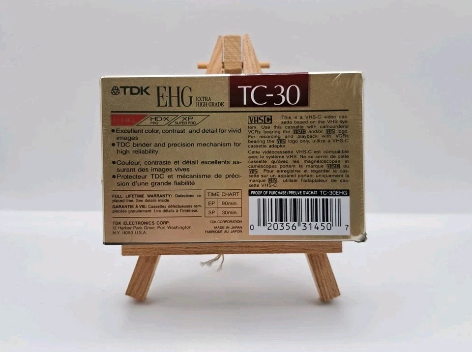 TDK TC30, EHG Extra High Grade, VHS-C, VSC Super Avilyn PLUS  -in OVP- - Bild 2 von 2