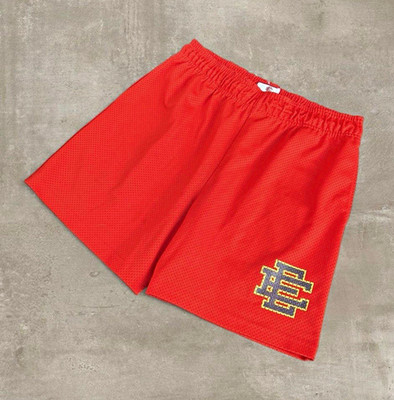 Eric Emanuel Red Mesh Athletic Shorts Drawstring Elastic Waist 6'' Inseam L
