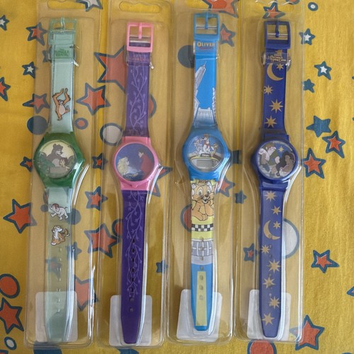 Disney 1990's Plastic Watches Hunchback Oliver Sleeping Beauty Jungle Book- NOS