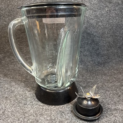 Hamilton Beach Wave Action Blender Vintage Glass Pitcher 48 oz. 6 Cup Lid Base