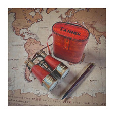 Vintage Brass Binoculars with Leather Case Antique Victorian Field Glasses
