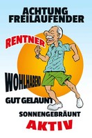 Holzschild 18X12 Cm Achtung Freilaufender Rentner Warnschild Hinweisschild Deko